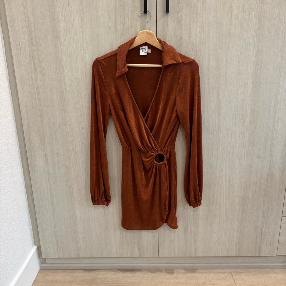 Princess Polly Rust Long Sleeve Dress